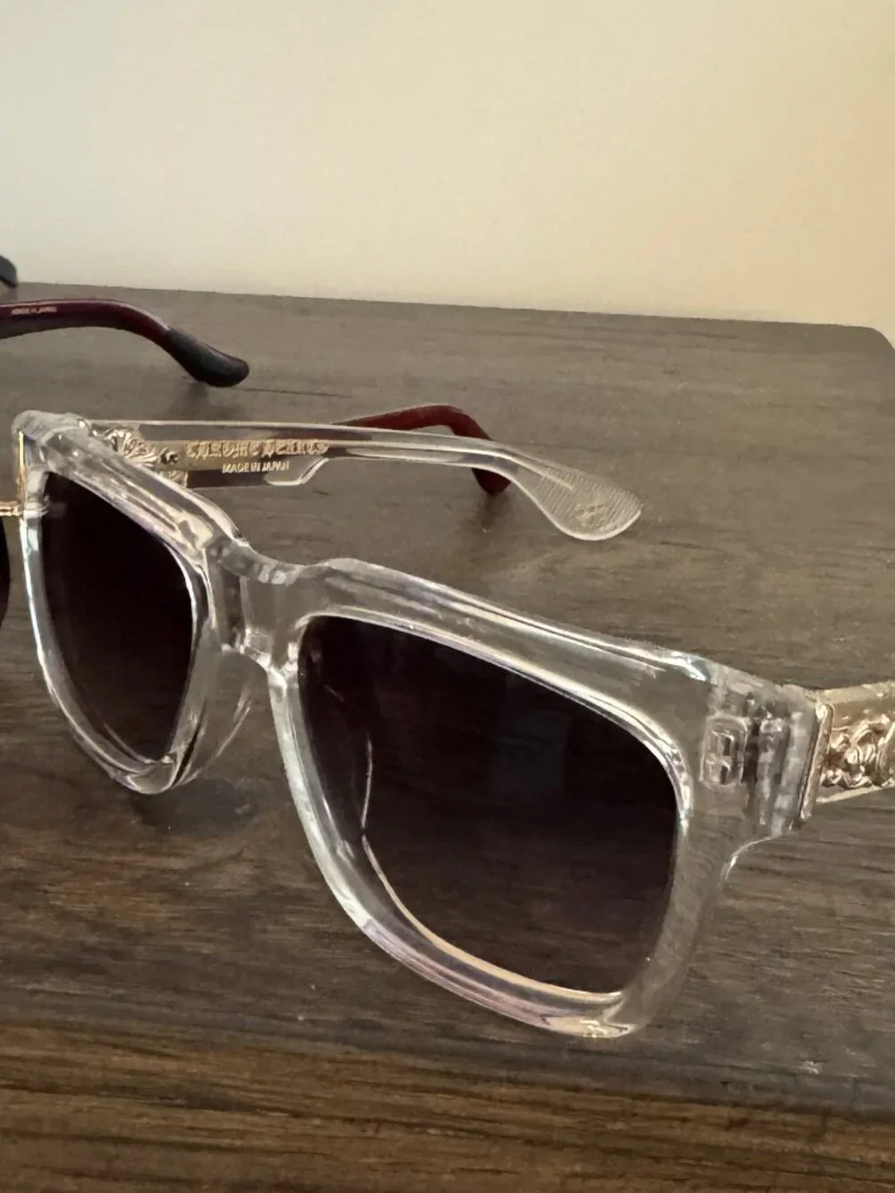 DESIGNER SUNGLASSES: CHROME HEARTS WITH CUSTOM PURPLE TINTED ANTI-GLARE LENSES